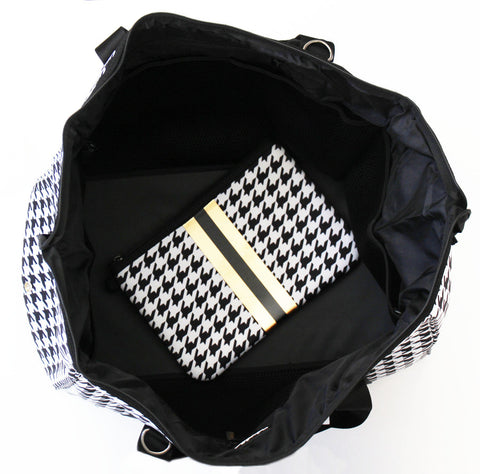 Gold Hounstooth Tote