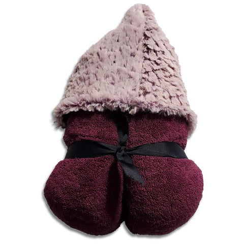 Fuschia Minky Hooded Towel