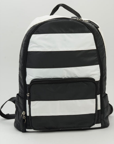 Black and White Stripe Backpack