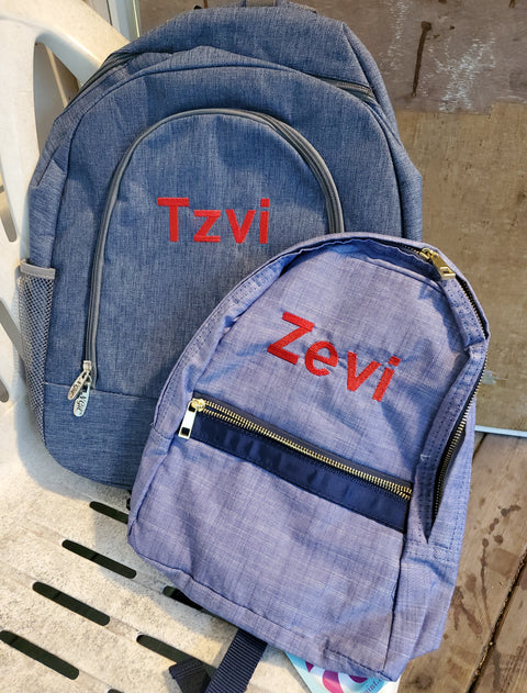 Navy Chambray Small Backpack