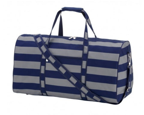 Grey Striped Duffle