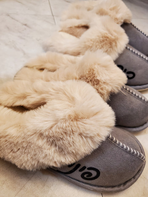 Grey Cozy Slippers
