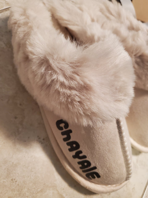 Cream Fur Slippers