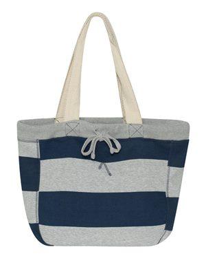 Grey/Navy Stripe Beach Bag