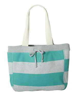 Grey/Torquiose Stripe Beach Bag