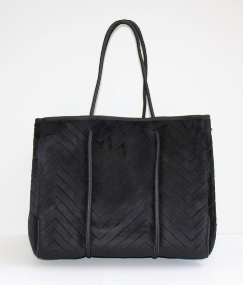 Velvet Chevron Tote