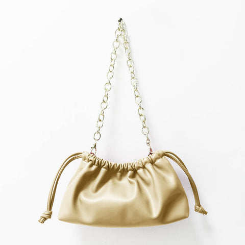 Cinch Leather Bag - Almond