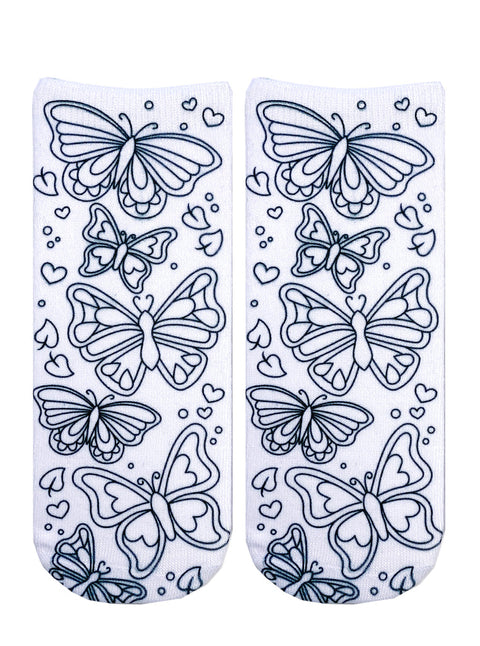 Butterfly  Coloring Sock