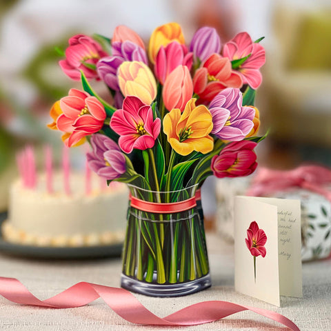Festive Tulip Pop Up Bouquet