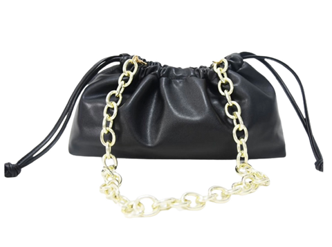 Cinch Leather Bag - Black