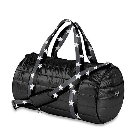 Grey Black White Split Puffer Duffle