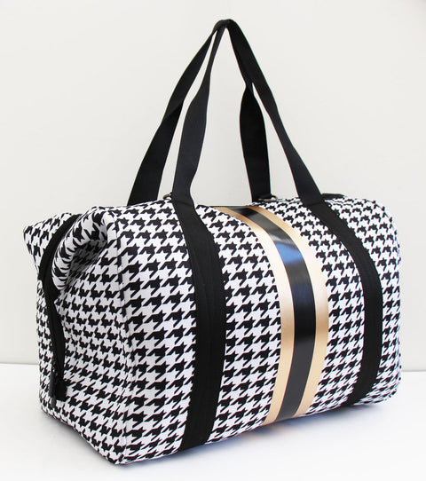 Gold Hounstooth Tote