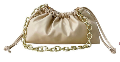 Cinch Leather Bag - Almond