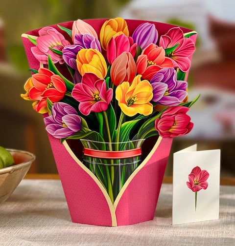 Festive Tulip Pop Up Bouquet