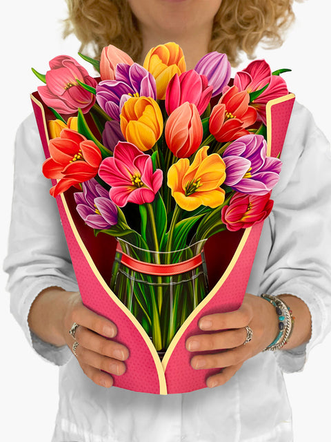 Festive Tulip Pop Up Bouquet