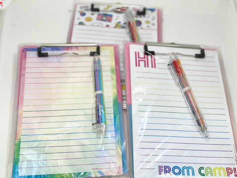 Camp Stationary Clipboard set