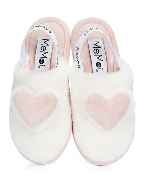 3D plush Heart Slippers