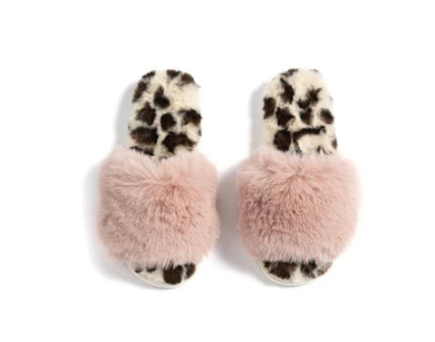 Leopard Fur Slippers