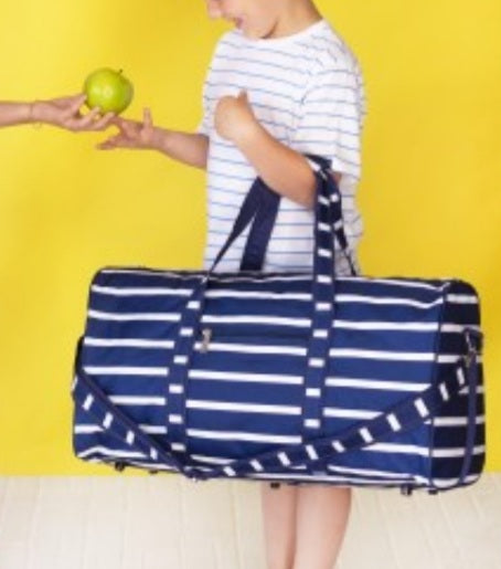 Navy Stripe Duffle