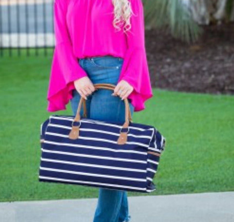 Navy Stripe Travel Bag