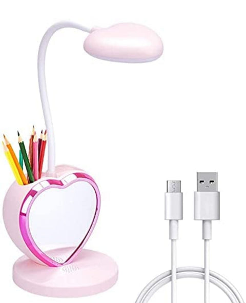 Heart Mirror Desk Stand Pink