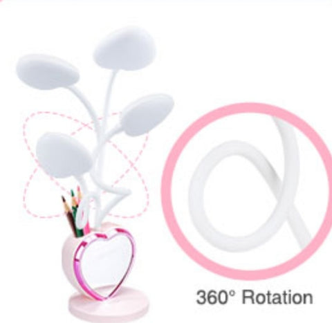 Heart Mirror Desk Stand Pink