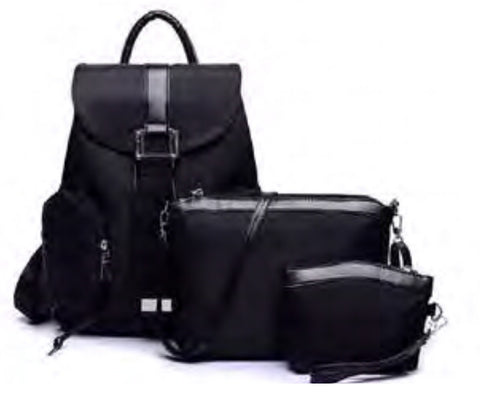 Black 3pc Backpack Set
