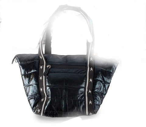 Black Puffer Tote Bag