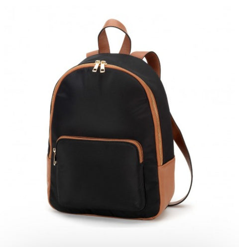 Black/Leather Trim Backpack