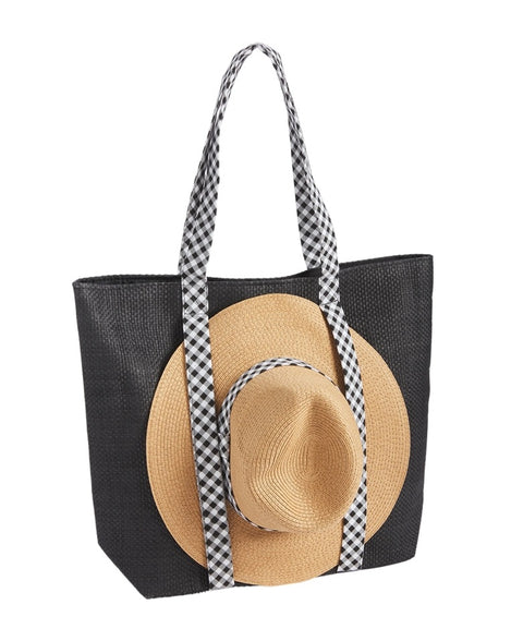Hat Tote Bag Set Black