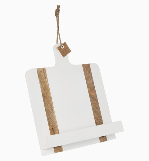 White Wooden Cookbook Stand