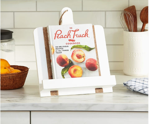 White Wooden Cookbook Stand