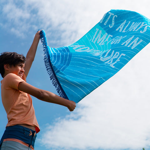 Blue Beach Towel w/ Bag