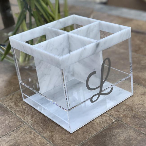 Marble Silverware Caddy