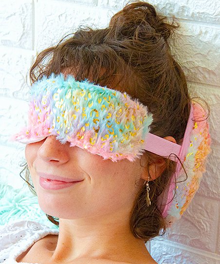 Pink and Gold Neckpillow and Mask